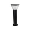 GLOBOSTAR® VEGGIE  Φωτιστικό Κολωνάκι Κήπου LED 10W 500lm 120° με Ενσωματωμένο Φωτοβολταϊκό Panel 6V 2W & Επαναφορτιζόμενη Μπαταρία Li-ion 3.2V 1800mAh με Αισθητήρα Ημέρας-Νύχτας Αδιάβροχο IP65 Ψυχρό Λευκό 6000K - Sanan SMD Chip - Μαύρο- Μ23 x Π23 x Υ