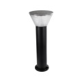 GLOBOSTAR® VEGGIE  Φωτιστικό Κολωνάκι Κήπου LED 10W 500lm 120° με Ενσωματωμένο Φωτοβολταϊκό Panel 6V 2W & Επαναφορτιζόμενη Μπαταρία Li-ion 3.2V 1800mAh με Αισθητήρα Ημέρας-Νύχτας Αδιάβροχο IP65 Ψυχρό Λευκό 6000K - Sanan SMD Chip - Μαύρο- Μ23 x Π23 x Υ