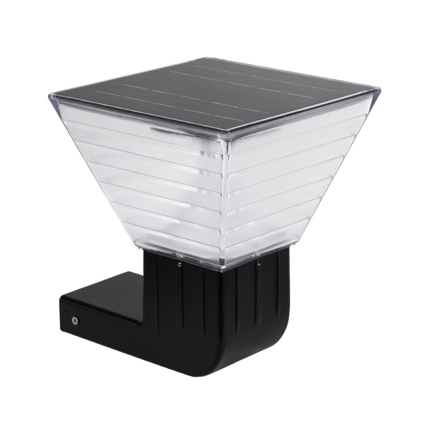 GLOBOSTAR® GRACIOUS  Μοντέρνο Φωτιστικό Τοίχου - Απλίκα LED 10W 500lm 120° με Ενσωματωμένο Φωτοβολταϊκό Panel 6V 2W & Επαναφορτιζόμενη Μπαταρία Li-ion 3.2V 1800mAh με Αισθητήρα Ημέρας-Νύχτας Αδιάβροχο IP65 Ρυθμιζόμενο Λευκό CCT με Διακόπτη στο Σώμα 27