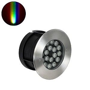 Underground-Sina Glint® Χωνευτό Φωτιστικό Σποτ Δαπέδου Led 18W 1530Lm 15° Dc 24V Αδιάβροχο Ip68 Φ20 X Υ11Cm Rgbw Dmx512 - Ανοξείδωτο Ατσάλι