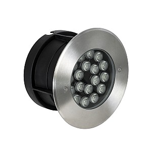 Underground-Sina Glint® Χωνευτό Φωτιστικό Σποτ Δαπέδου Led 18W 1530Lm 15° Dc 24V Αδιάβροχο Ip68 Φ20 X Υ11Cm Rgbw Dmx512 - Ανοξείδωτο Ατσάλι