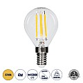 Glint® Λάμπα Led Long Filament E14 G45 Γλομπάκι 4W 400Lm 360° Ac 220-240V Ip20 Φ4.5 X Υ7.5Cm Θερμό Λευκό 2700K Με Διάφανο Γυαλί Dimmable