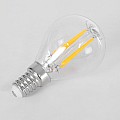 Glint® Λάμπα Led Long Filament E14 G45 Γλομπάκι 4W 400Lm 360° Ac 220-240V Ip20 Φ4.5 X Υ7.5Cm Θερμό Λευκό 2700K Με Διάφανο Γυαλί Dimmable