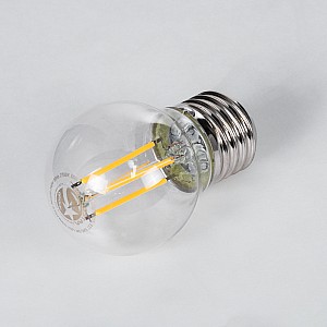 Glint® Λάμπα Led Long Filament E27 G45 Γλομπάκι 5W 500Lm 360° Ac 220-240V Ip20 Φ4.5 X Υ7.5Cm Θερμό Λευκό 2700K Με Διάφανο Γυαλί - Dimmable