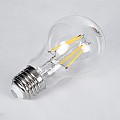 Glint® Λάμπα Led Long Filament E27 A60 Γλόμπος 6W 600Lm 360° Ac 220-240V Ip20 Φ6 X Υ10.5Cm Θερμό Λευκό 2700K Με Διάφανο Γυαλί - Dimmable