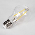 Glint® Λάμπα Led Long Filament E27 A60 Γλόμπος 8W 800Lm 360° Ac 220-240V Ip20 Φ6 X Υ10.5Cm Θερμό Λευκό 2700K Με Διάφανο Γυαλί - Dimmable