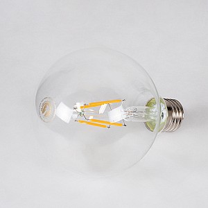 Glint® Λάμπα Led Long Filament E27 G95 Γλόμπος 4W 400Lm 360° Ac 220-240V Ip20 Φ9.5 X Υ13.5Cm Θερμό Λευκό 2700K Με Διάφανο Γυαλί - Dimmable