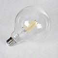 Glint® Λάμπα Led Long Filament E27 G125 Γλόμπος 8W 800Lm 360° Ac 220-240V Ip20 Φ12.5 X Υ18Cm Θερμό Λευκό 2700K Με Διάφανο Γυαλί - Dimmable