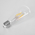 Glint® Λάμπα Led Long Filament E27 St64 Αχλάδι 4W 400Lm 360° Ac 220-240V Ip20 Φ6.4 X Υ14Cm Θερμό Λευκό 2700K Με Διάφανο Γυαλί Dimmable