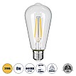 Glint® Λάμπα Led Long Filament E27 St64 Αχλάδι 8W 800Lm 360° Ac 220-240V Ip20 Φ6.4 X Υ14Cm Θερμό Λευκό 2700K Με Διάφανο Γυαλί - Dimmable