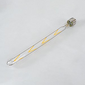 Glint® Λάμπα Led Long Filament E27 T30 Σωλήνας 8W 800Lm 360° Ac 220-240V Ip20 Φ3 X Υ30Cm Θερμό Λευκό 2700K Με Διάφανο Γυαλί - Dimmable