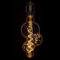 Glint® Λάμπα Led Soft S Spiral Filament E27 Bb100 Bubbles Γλόμπος 6W 420Lm 360° Ac 220-240V Ip20 Φ10 X Υ24Cm Ultra Θερμό Λευκό 2200K Με Μελί Γυαλί - Dimmable