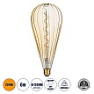 Glint® Λάμπα Led Soft S Spiral Filament E27 Ot120 Zeppelin Γλόμπος 6W 420Lm 360° Ac 220-240V Ip20 Φ12 X Υ46Cm Ultra Θερμό Λευκό 2200K Με Μελί Γυαλί - Dimmable