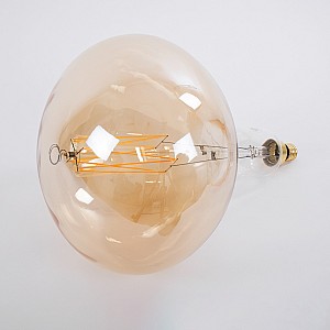 Glint® Λάμπα Led Zig Long Filament E27 R280 Butternut Γλόμπος 6W 420Lm 360° Ac 220-240V Ip20 Φ28 X Υ41Cm Ultra Θερμό Λευκό 2200K Με Μελί Γυαλί - Dimmable