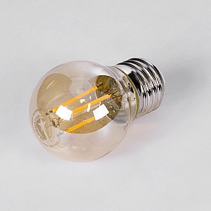 Glint® Λάμπα Led Long Filament E27 G45 Γλομπάκι 5W 450Lm 360° Ac 220-240V Ip20 Φ4.5 X Υ7.5Cm Ultra Θερμό Λευκό 2200K Με Μελί Γυαλί - Dimmable