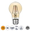 Glint® Led Long Filament Bulb E27 A60 Globe 6W 550Lm 360° Ac 220-240V Ip20 D6 X H10.5Cm Ultra Θερμό Λευκό 2200K Με Μελί Γυαλί - Dimmable