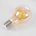 Glint® Led Long Filament Bulb E27 A60 Globe 6W 550Lm 360° Ac 220-240V Ip20 D6 X H10.5Cm Ultra Θερμό Λευκό 2200K Με Μελί Γυαλί - Dimmable