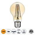 Glint® Led Long Filament Bulb E27 A60 Globe 8W 720Lm 360° Ac 220-240V Ip20 D6 X H10.5Cm Ultra Θερμό Λευκό 2200K Με Μελί Γυαλί - Dimmable