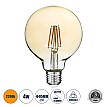 Glint® Led Long Filament Bulb E27 G95 Globe 4W 350Lm 360° Ac 220-240V Ip20 D9.5 X H13.5Cm Ultra Θερμό Λευκό 2200K Με Μελί Γυαλί - Dimmable