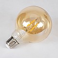 Glint® Led Long Filament Bulb E27 G95 Globe 4W 350Lm 360° Ac 220-240V Ip20 D9.5 X H13.5Cm Ultra Θερμό Λευκό 2200K Με Μελί Γυαλί - Dimmable