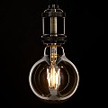 Glint® Led Long Filament Bulb E27 G95 Globe 4W 350Lm 360° Ac 220-240V Ip20 D9.5 X H13.5Cm Ultra Θερμό Λευκό 2200K Με Μελί Γυαλί - Dimmable