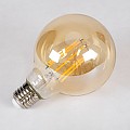 Glint® Led Long Filament Bulb E27 G95 Globe 12W 1080Lm 360° Ac 220-240V Ip20 D9.5 X H13.5Cm Ultra Θερμό Λευκό 2200K Με Μελί Γυαλί - Dimmable