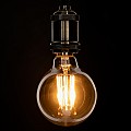 Glint® Led Long Filament Bulb E27 G95 Globe 12W 1080Lm 360° Ac 220-240V Ip20 D9.5 X H13.5Cm Ultra Θερμό Λευκό 2200K Με Μελί Γυαλί - Dimmable