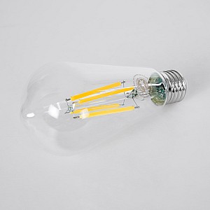 Glint® Λάμπα Led Long Filament E27 St64 Αχλάδι 4W 840Lm 360° Ac 220-240V Ip20 Φ6.4 X Υ14.5Cm Θερμό Λευκό 2700K Με Διάφανο Γυαλί - Pro Series 210Lm/W - A Ενεργειακή Κλάση