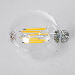 Glint® Λάμπα Led Long Filament E27 G95 Γλόμπος 7W 1470Lm 360° Ac 220-240V Ip20 Φ9.5 X Υ13.8Cm Θερμό Λευκό 2700K Με Διάφανο Γυαλί - Pro Series 210Lm/W - A Ενεργειακή Κλάση