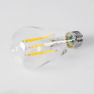 Glint® Λάμπα Led Long Filament E27 St64 Αχλάδι 7W 1470Lm 360° Ac 220-240V Ip20 Φ6.4 X Υ14.5Cm Θερμό Λευκό 2700K Με Διάφανο Γυαλί - Pro Series 210Lm/W - A Ενεργειακή Κλάση