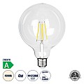 Glint® Λάμπα Led Long Filament E27 G125 Γλόμπος 4W 840Lm 360° Ac 220-240V Ip20 Φ12.5 X Υ13.8Cm Φυσικό Λευκό 4000K Με Διάφανο Γυαλί - Pro Series 210Lm/W - A Ενεργειακή Κλάση