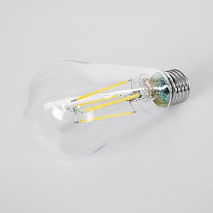 Glint® Λάμπα Led Long Filament E27 St64 Αχλάδι 4W 840Lm 360° Ac 220-240V Ip20 Φ6.4 X Υ14.5Cm Φυσικό Λευκό 4000K Με Διάφανο Γυαλί - Pro Series 210Lm/W - A Ενεργειακή Κλάση