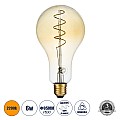 Glint® Λάμπα Led Soft S Spiral Filament E27 Ps30 Cherry Γλόμπος 4W 280Lm 360° Ac 220-240V Ip20 Φ9.5 X Υ13.4Cm Ultra Θερμό Λευκό 2200K Με Μελί Γυαλί Dimmable