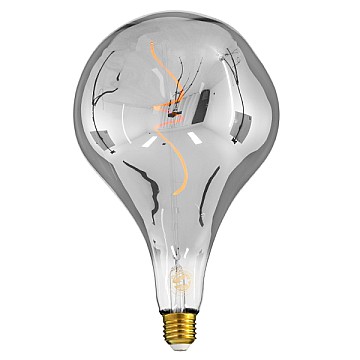 Glint® Λάμπα E27 R170 Rock Led Soft Spiral Filament 6W 480 Lm 320° Ac 85-265V Edison Retro Με Φιμέ Γυαλί Θερμό Λευκό 2700 K Dimmable