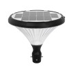 GLOBOSTAR® SQUARE  Φωτιστικό Κεφαλής Post Top Πλατείας/Πάρκου/Κήπου LED 40W 2000lm 120° DC 5V με Ενσωματωμένο Φωτοβολταϊκό Panel 6V 12W & Επαναφορτιζόμενη Μπαταρία Li-ion 3.2V 15000mAh με Αισθητήρα Ημέρας-Νύχτας Αδιάβροχο IP65 Ψυχρό Λευκό 6000K - Sana