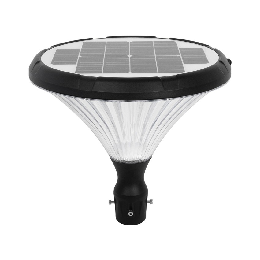 GLOBOSTAR® SQUARE  Φωτιστικό Κεφαλής Post Top Πλατείας/Πάρκου/Κήπου LED 40W 2000lm 120° DC 5V με Ενσωματωμένο Φωτοβολταϊκό Panel 6V 12W & Επαναφορτιζόμενη Μπαταρία Li-ion 3.2V 15000mAh με Αισθητήρα Ημέρας-Νύχτας Αδιάβροχο IP65 Ψυχρό Λευκό 6000K - Sana