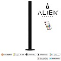 Glint® Alien Design Diva  Minimal Nordic Μεταλλικό Φωτιστικό Επιτραπέζιο - Πορτατίφ - Λαμπατέρ Μαύρο Led 10W 1500Lm Με Ασύρματο Χειριστήριο Rf & Dimmer Ip20 Πολύχρωμο Rgbw Ψηφιακή Με Τρεχούμενα Εφέ  Μ3 X Π1.6 X Υ50Cm