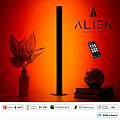 Glint® Alien Design Diva  Minimal Nordic Μεταλλικό Φωτιστικό Επιτραπέζιο - Πορτατίφ - Λαμπατέρ Μαύρο Led 8W 800Lm Με Ασύρματο Χειριστήριο Rf & Dimmer Ip20 Κόκκινο Μ3 X Π1.6 X Υ50Cm