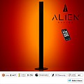 Glint® Alien Design Diva  Minimal Nordic Μεταλλικό Φωτιστικό Επιτραπέζιο - Πορτατίφ - Λαμπατέρ Μαύρο Led 8W 800Lm Με Ασύρματο Χειριστήριο Rf & Dimmer Ip20 Κόκκινο Μ3 X Π1.6 X Υ50Cm