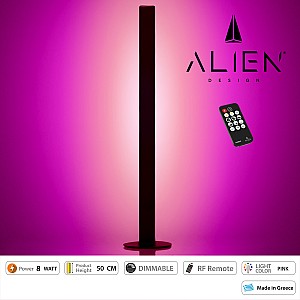 Glint® Alien Design Diva  Minimal Nordic Μεταλλικό Φωτιστικό Επιτραπέζιο - Πορτατίφ - Λαμπατέρ Μαύρο Led 8W 800 Lm Με Ασύρματο Χειριστήριο Rf & Dimmer Ip20 Ροζ Μ3 X Π1.6 X Υ50Cm