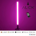 Glint® Alien Design Diva  Minimal Nordic Μεταλλικό Φωτιστικό Επιτραπέζιο - Πορτατίφ - Λαμπατέρ Μαύρο Led 8W 800 Lm Με Ασύρματο Χειριστήριο Rf & Dimmer Ip20 Ροζ Μ3 X Π1.6 X Υ50Cm