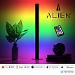 Glint® Alien Design Diva  Minimal Nordic Μεταλλικό Φωτιστικό Επιτραπέζιο - Πορτατίφ - Λαμπατέρ Μαύρο Led 8W 800Lm Με Ασύρματο Χειριστήριο Rf & Dimmer Ip20 Πολύχρωμο Rgb Μ3 X Π1.6 X Υ50Cm