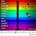 Glint® Alien Design Diva  Minimal Nordic Μεταλλικό Φωτιστικό Επιτραπέζιο - Πορτατίφ - Λαμπατέρ Μαύρο Led 8W 800Lm Με Ασύρματο Χειριστήριο Rf & Dimmer Ip20 Πολύχρωμο Rgb Μ3 X Π1.6 X Υ50Cm