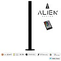 Glint® Alien Design Diva  Minimal Nordic Μεταλλικό Φωτιστικό Επιτραπέζιο - Πορτατίφ - Λαμπατέρ Μαύρο Led 8W 800Lm Με Ασύρματο Χειριστήριο Rf & Dimmer Ip20 Πολύχρωμο Rgb Μ3 X Π1.6 X Υ50Cm