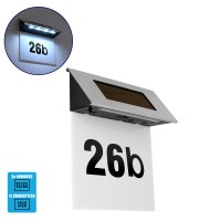 Αυτόνομο Ηλιακό Φωτιστικό LED SMD 1W 40lm με Ενσωματωμένη Μπαταρία 600mAh - Φωτοβολταϊκό Πάνελ με Αισθητήρα Ημέρας-Νύχτας για Αρίθμηση Διεύθυνσης Δρόμου Αδιάβροχο IP65 Ψυχρό Λευκό 6000K