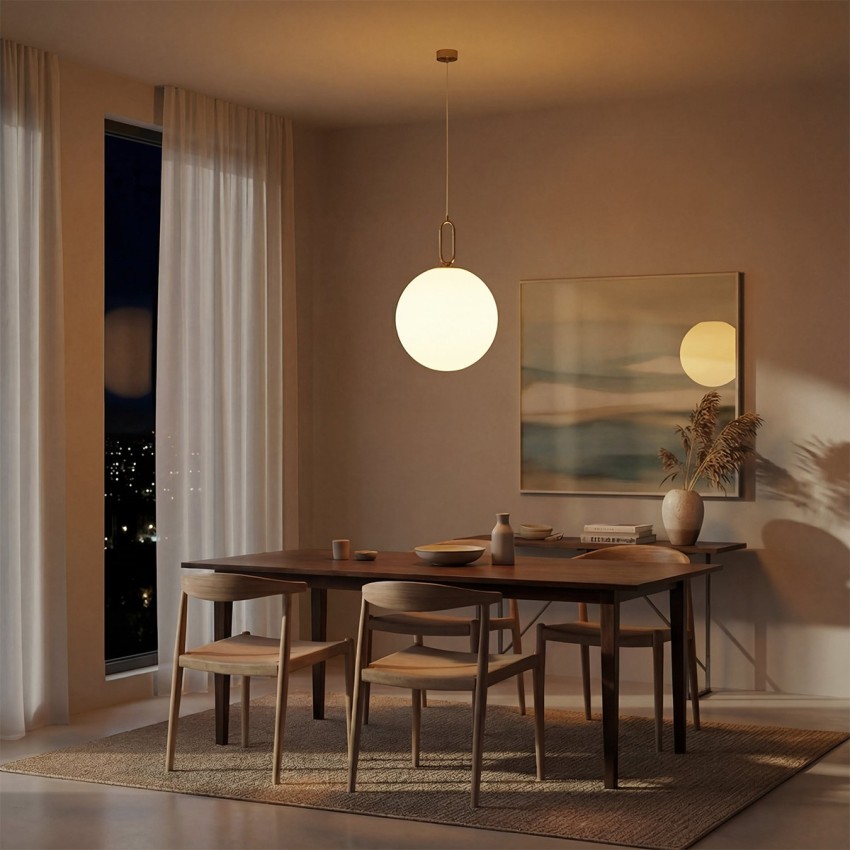 kelvo® BELLISSIMO  Κρεμαστό Φωτιστικό Οροφής για Λάμπα με Ντουί E27 AC 220-240V IP20 - Χρυσό Βούρτσας Πλατίνα & Λευκό - Μ40 x Π40 x Υ62cm