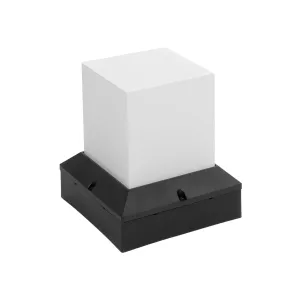 CUBIX  Μοντέρνο Επιδαπέδιο Φωτιστικό Μονόφωτο 1 x E27 IP44 Μαύρο Πλαστικό - Μ22.5 x Π22.5 x Υ25cm