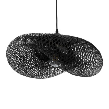 GLOBOSTAR® MEXICO  Boho Κρεμαστό Φωτιστικό Οροφής με Ντουί 1 x E27 AC 220-240V IP20 - Μαύρο - Μ65 x Π45 x Υ18cm