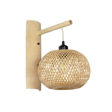 GLOBOSTAR® SELVA  Boho Φωτιστικό Τοίχου - Απλίκα με Ντουί 1 x E27 AC 220-240V IP20 - Μπεζ - Μ23 x Π23 x Υ37cm