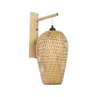 GLOBOSTAR® SELVA  Boho Φωτιστικό Τοίχου - Απλίκα με Ντουί 1 x E27 AC 220-240V IP20 - Μπεζ - Μ24 x Π32 x Υ56cm